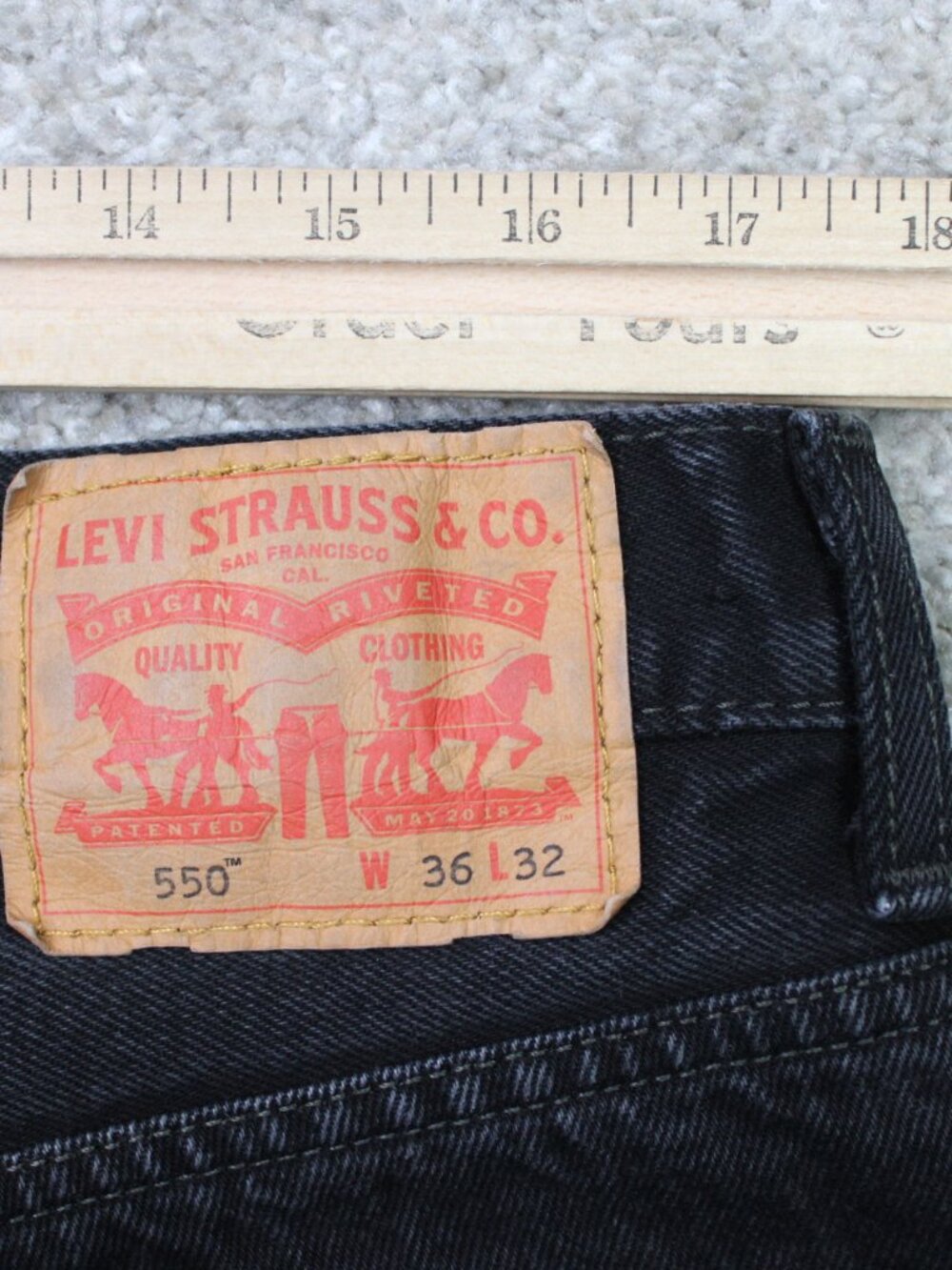 Levi's 550 Jeans Mens 36x32 Black Relaxed Fit 100% Cotton 5-Pocket Denim Y2K - Picture 7 of 14